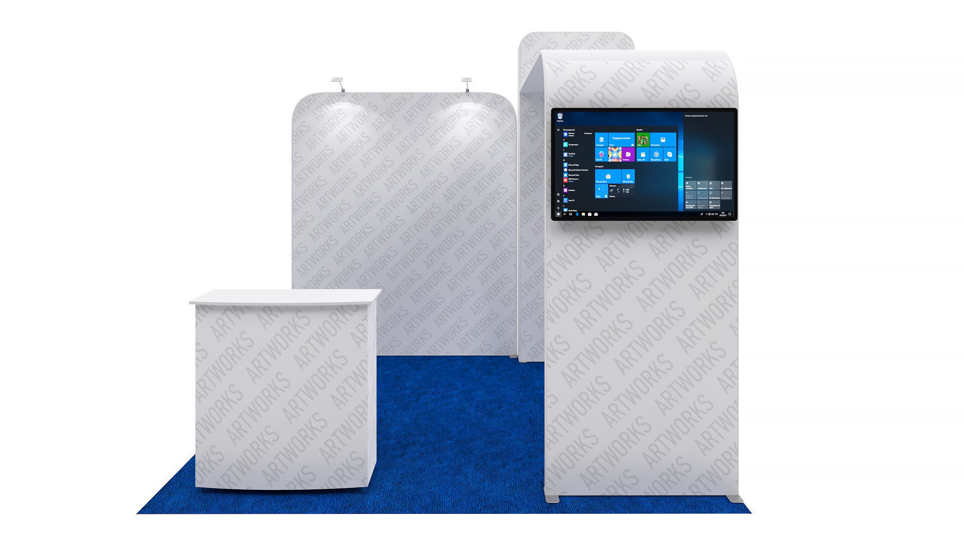 Exhibition booth 10x10ft 3DM016 3D model_1