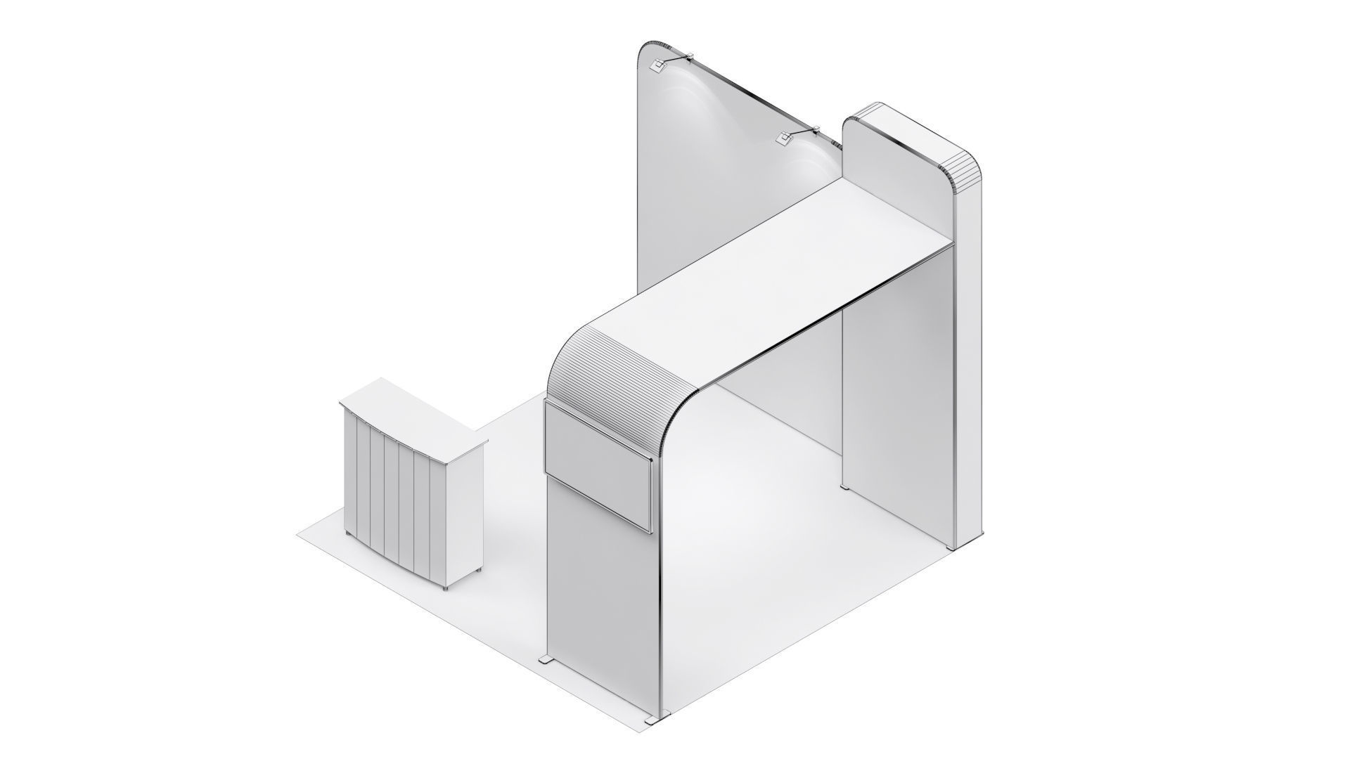 Exhibition booth 10x10ft 3DM016 3D model_9