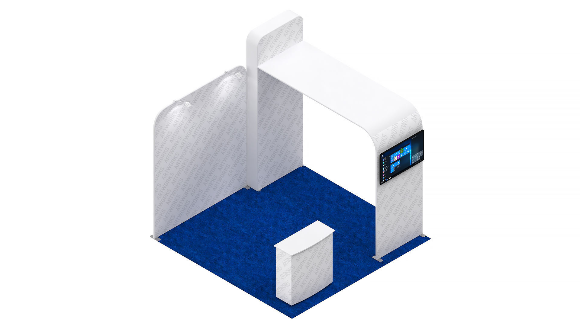 Exhibition booth 10x10ft 3DM016 3D model_7