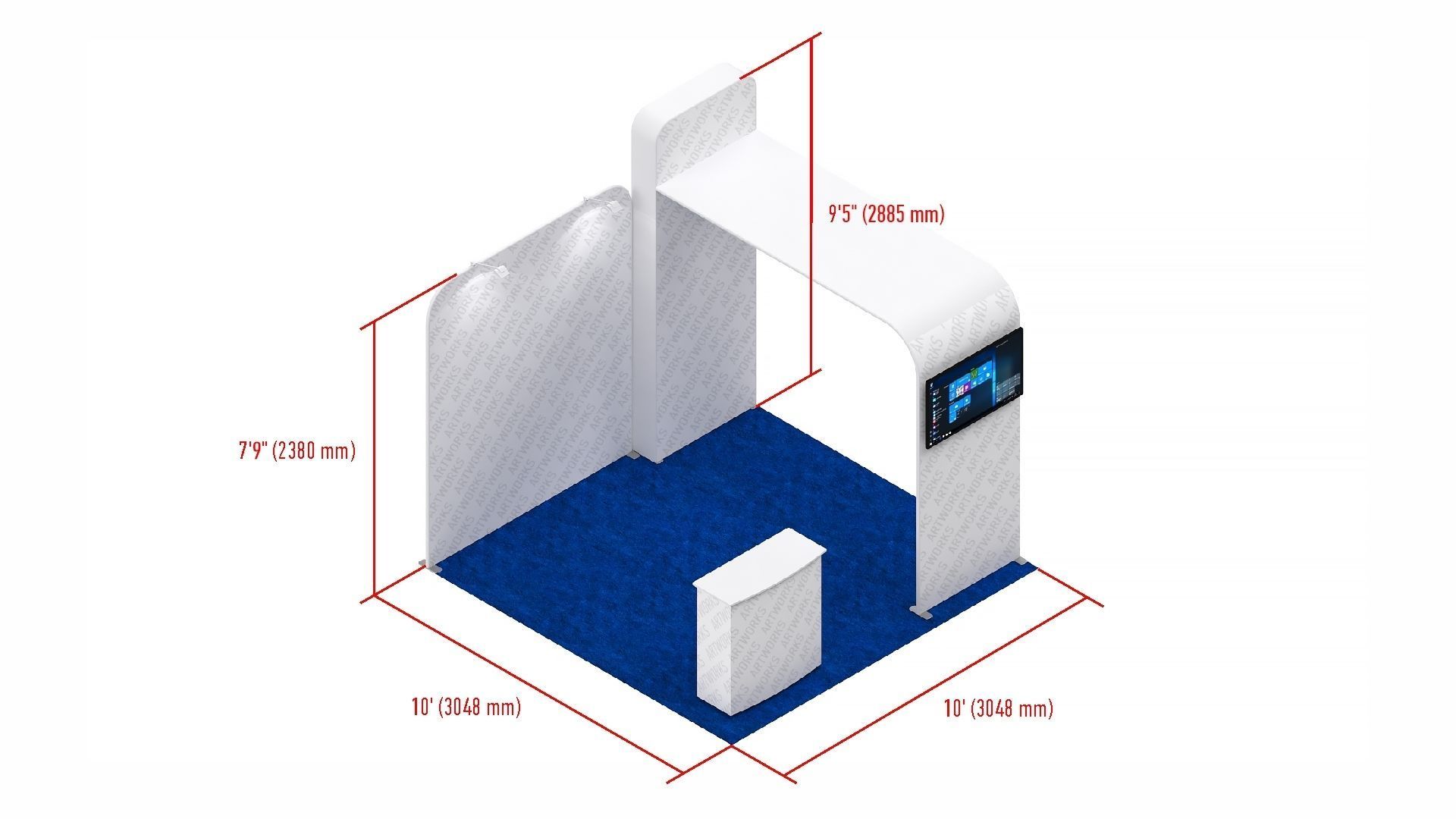 Exhibition booth 10x10ft 3DM016 3D model_11
