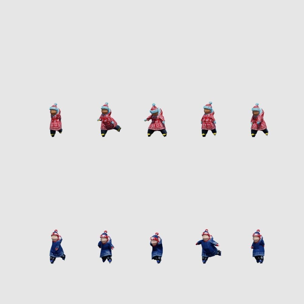 Ice Skating Low Poly Posed People Pack Low-poly 3D model_2