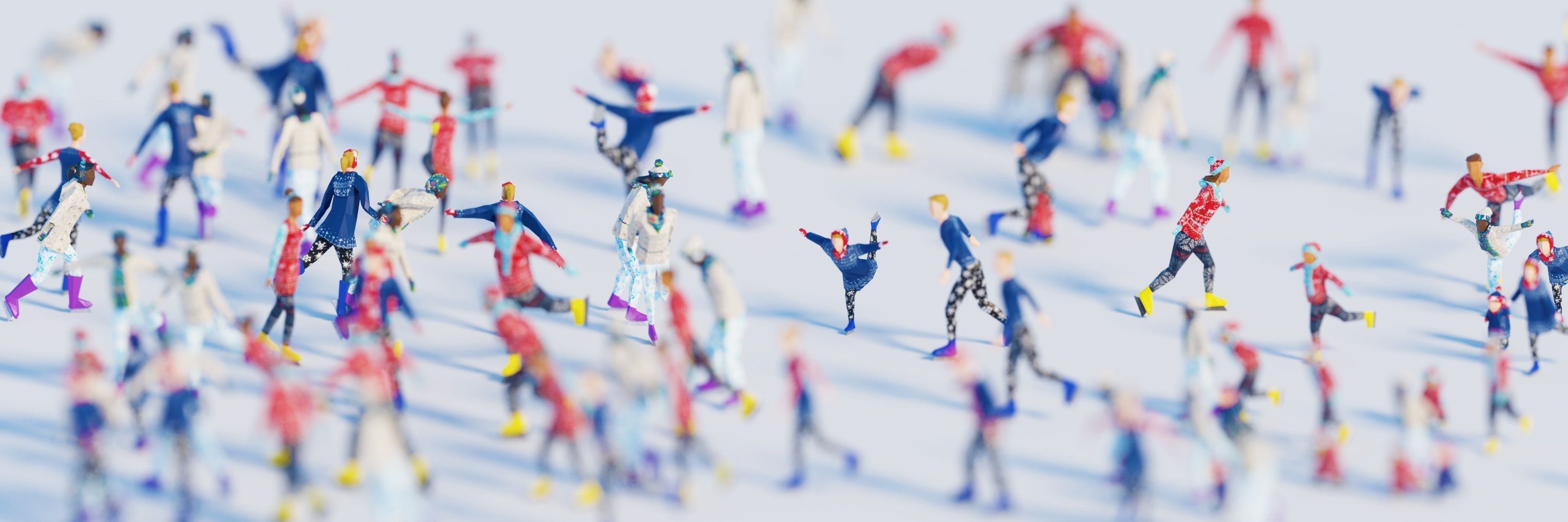 Ice Skating Low Poly Posed People Pack Low-poly 3D model_1