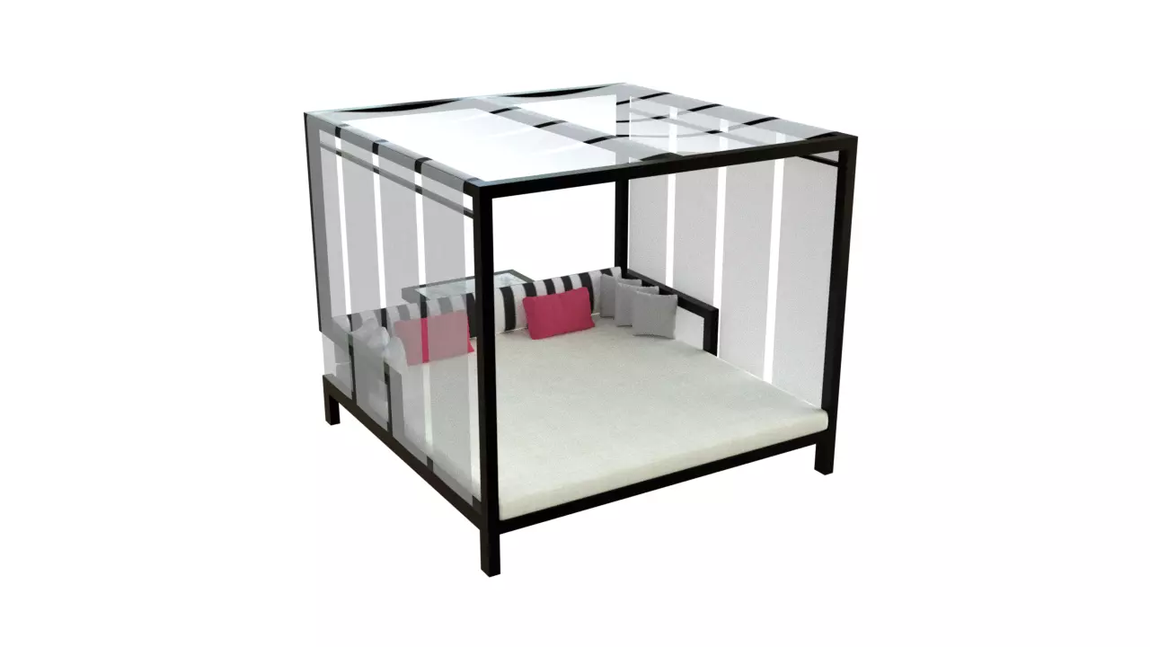 fancy bed 3D model_0