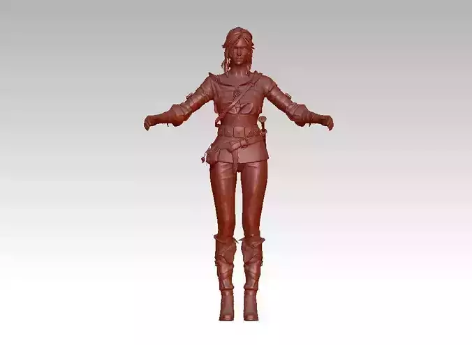 girl high poly game 3D model