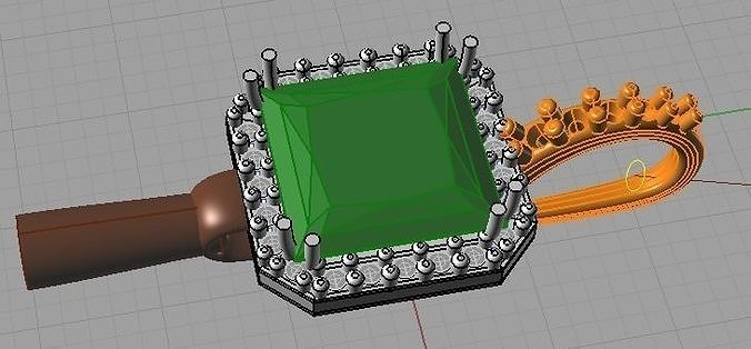 Earrings emerald square -CG35 3D print model