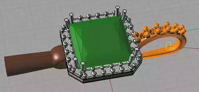 Earrings emerald square -CG35