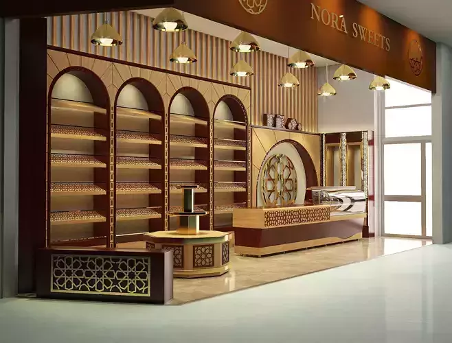 Oriental Commercial Shop interior design Low-poly 3D model