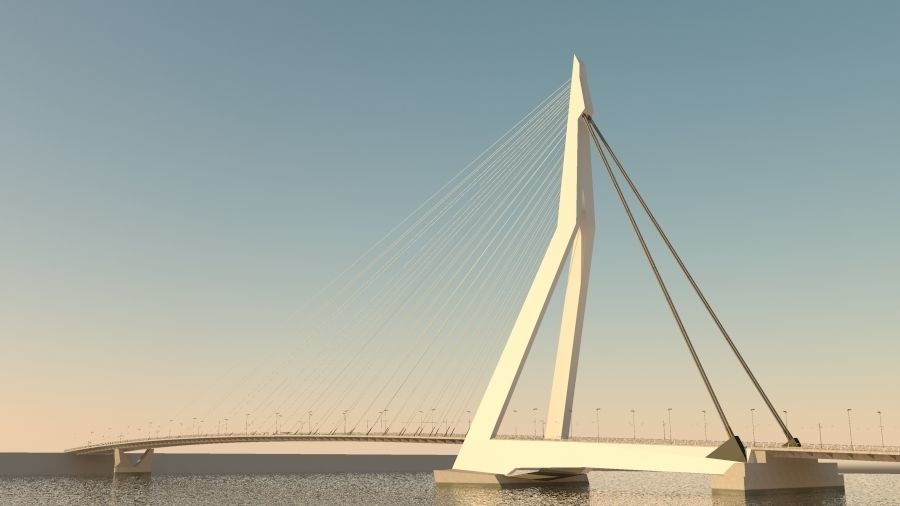 Cable-stayed bridge 3D model_11