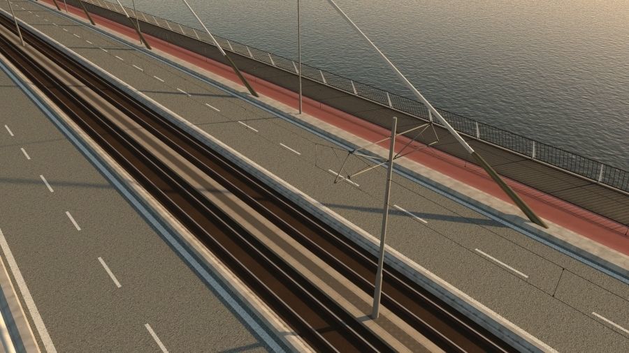 Cable-stayed bridge 3D model_6