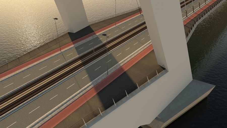 Cable-stayed bridge 3D model_5