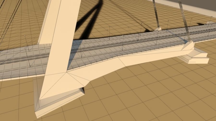 Cable-stayed bridge 3D model_15