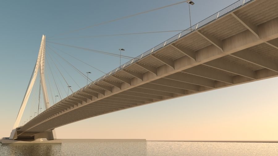 Cable-stayed bridge 3D model_10