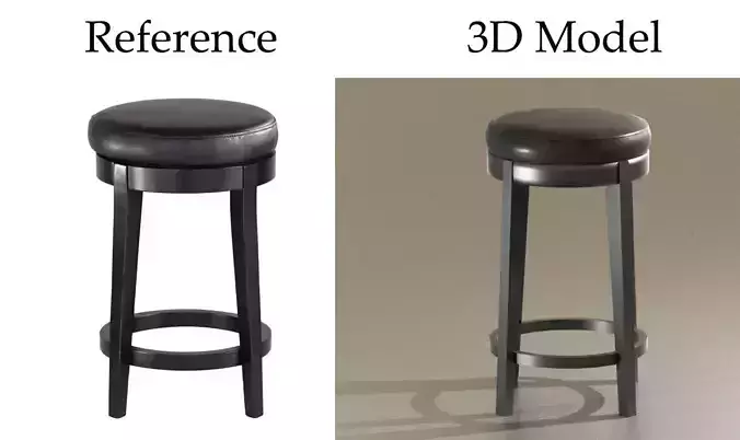 PBR chairs  stools set  3D model