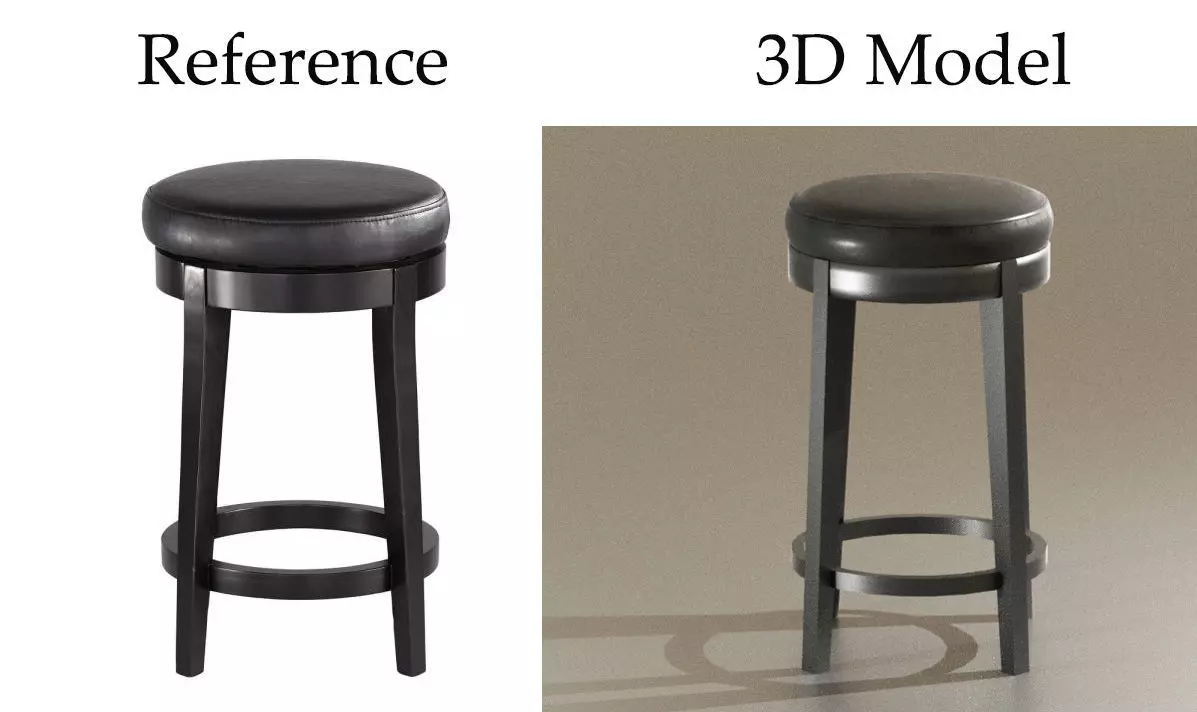 PBR chairs stools set 3D model