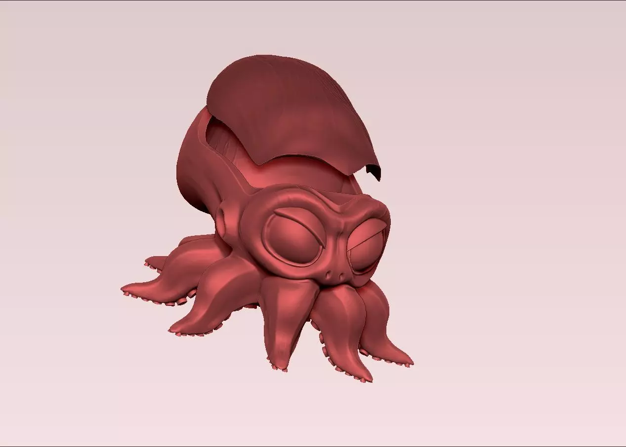chibi octopus multifunctional case 3D print model