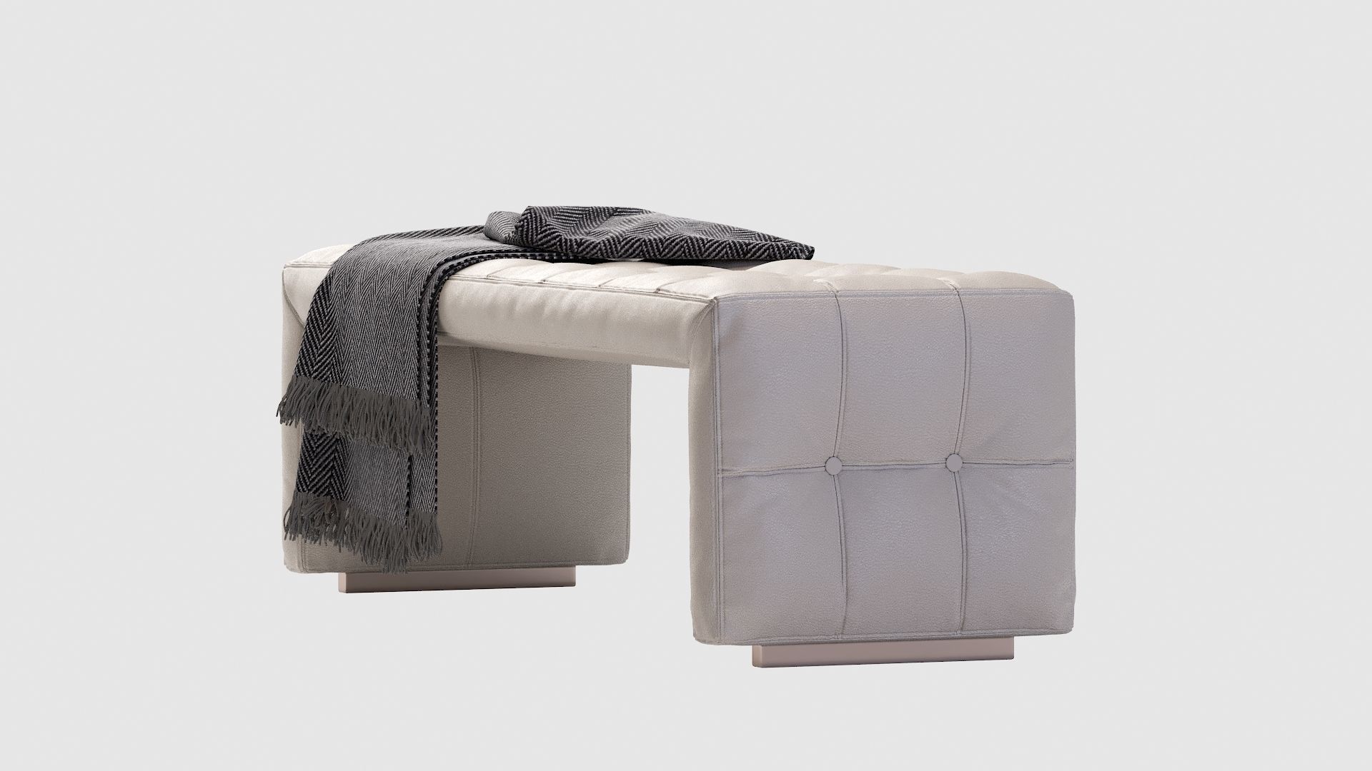 Scarlett bench with blanket 3D model_5
