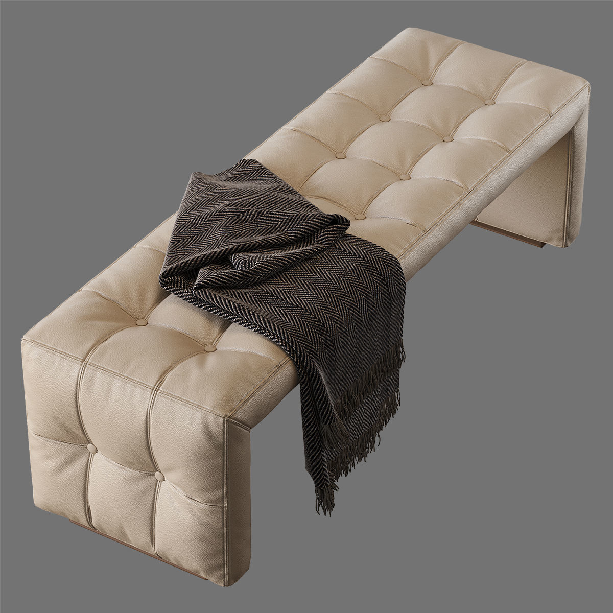 Scarlett bench with blanket 3D model_1
