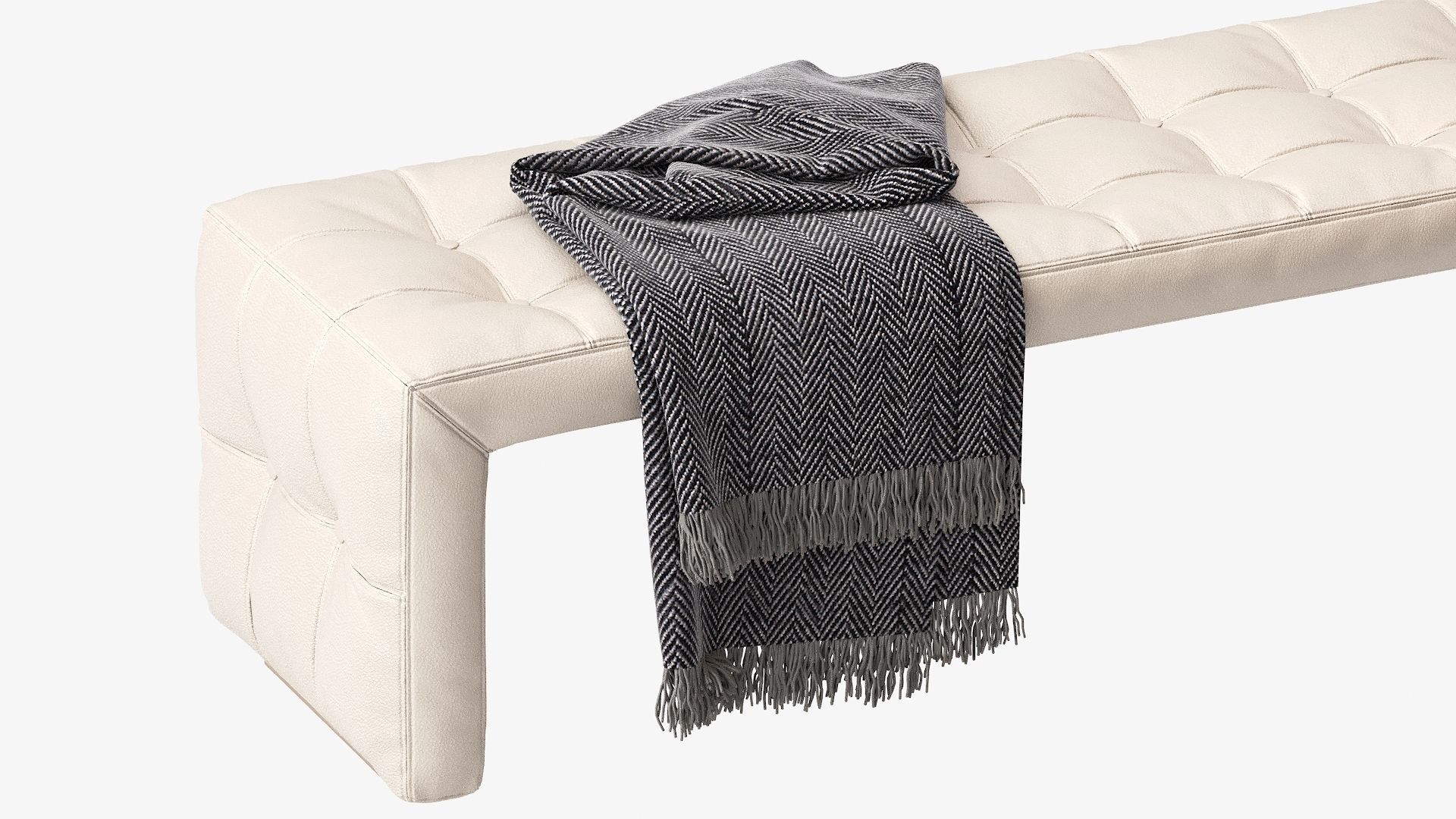 Scarlett bench with blanket 3D model_4