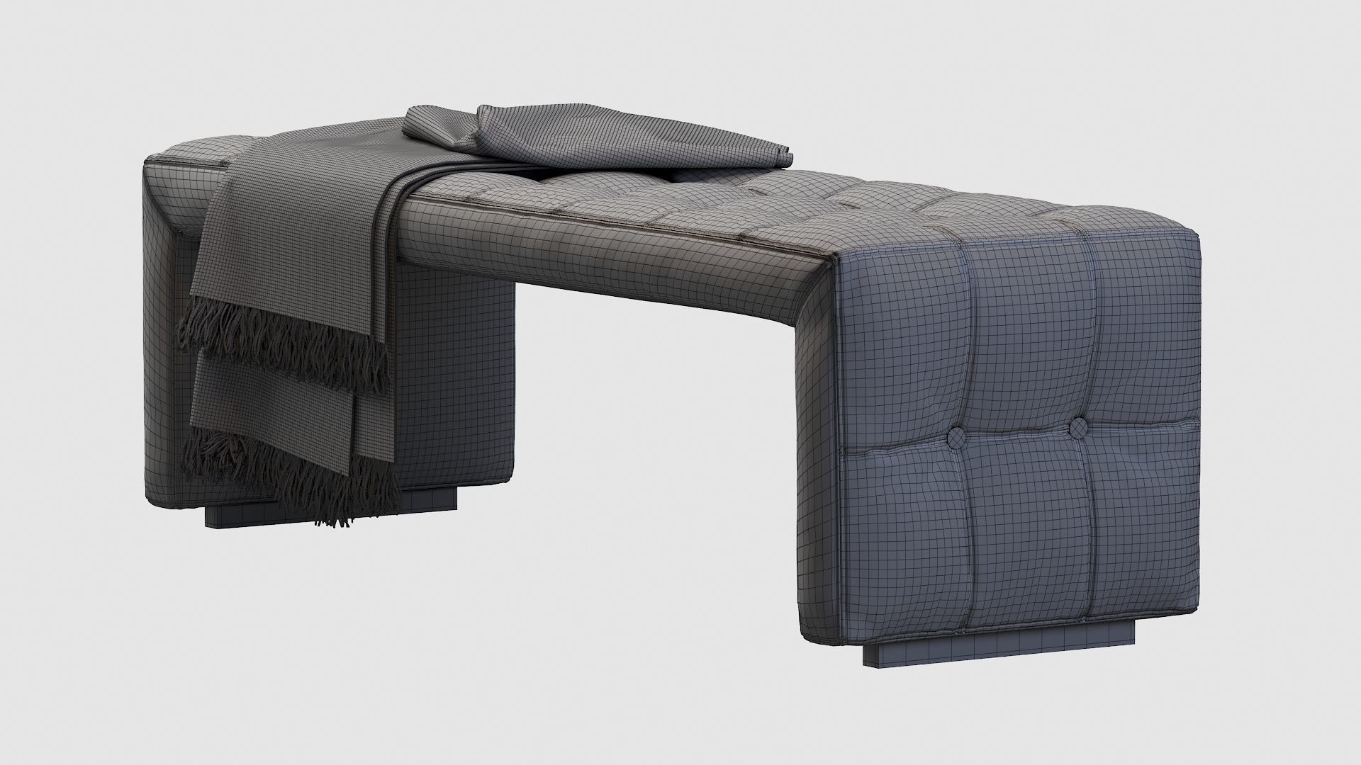 Scarlett bench with blanket 3D model_9