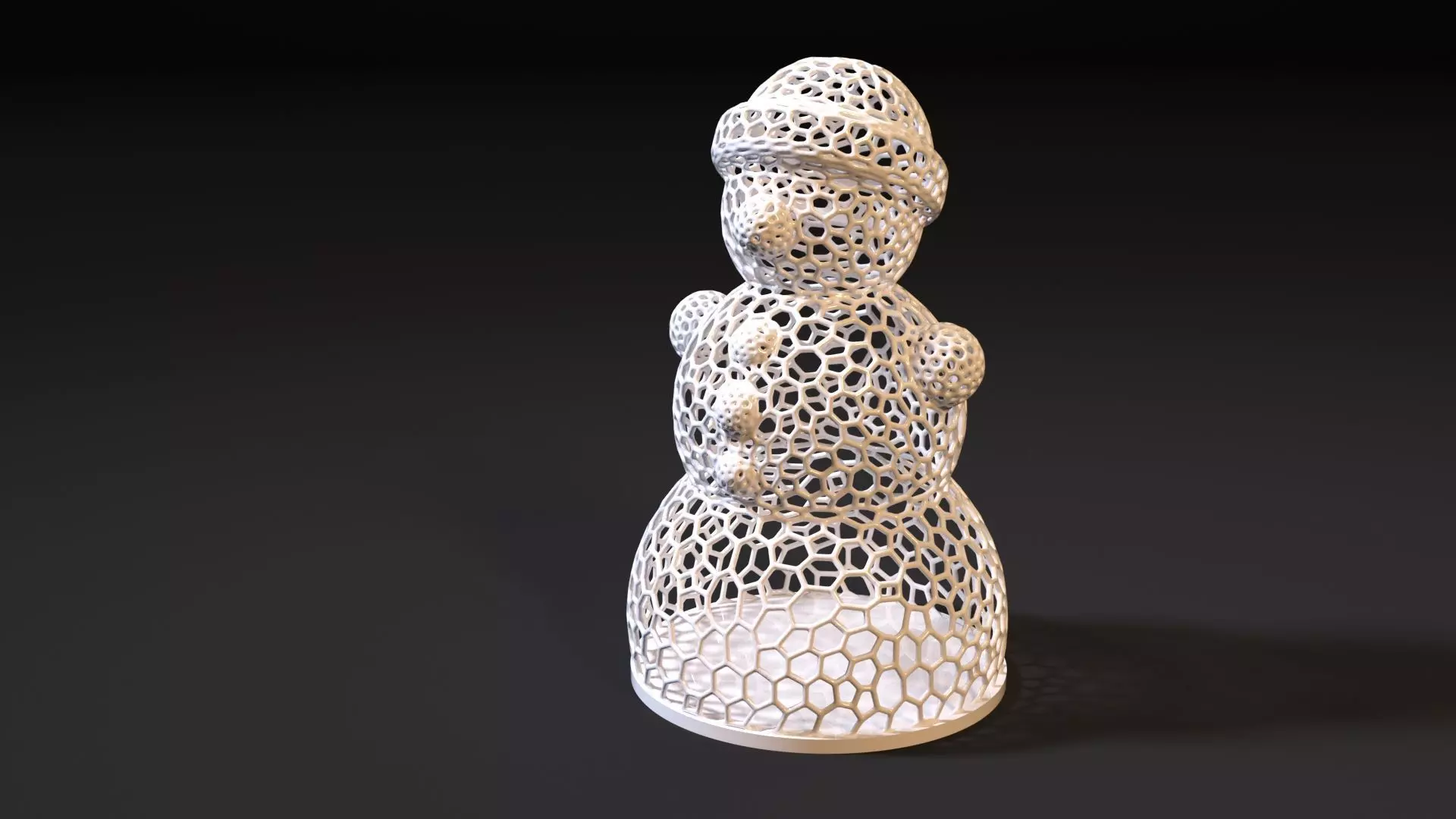 Snowman Voronoi 3D print model_0