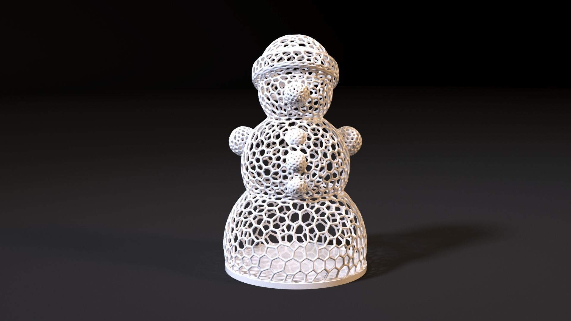 Snowman Voronoi 3D print model_1