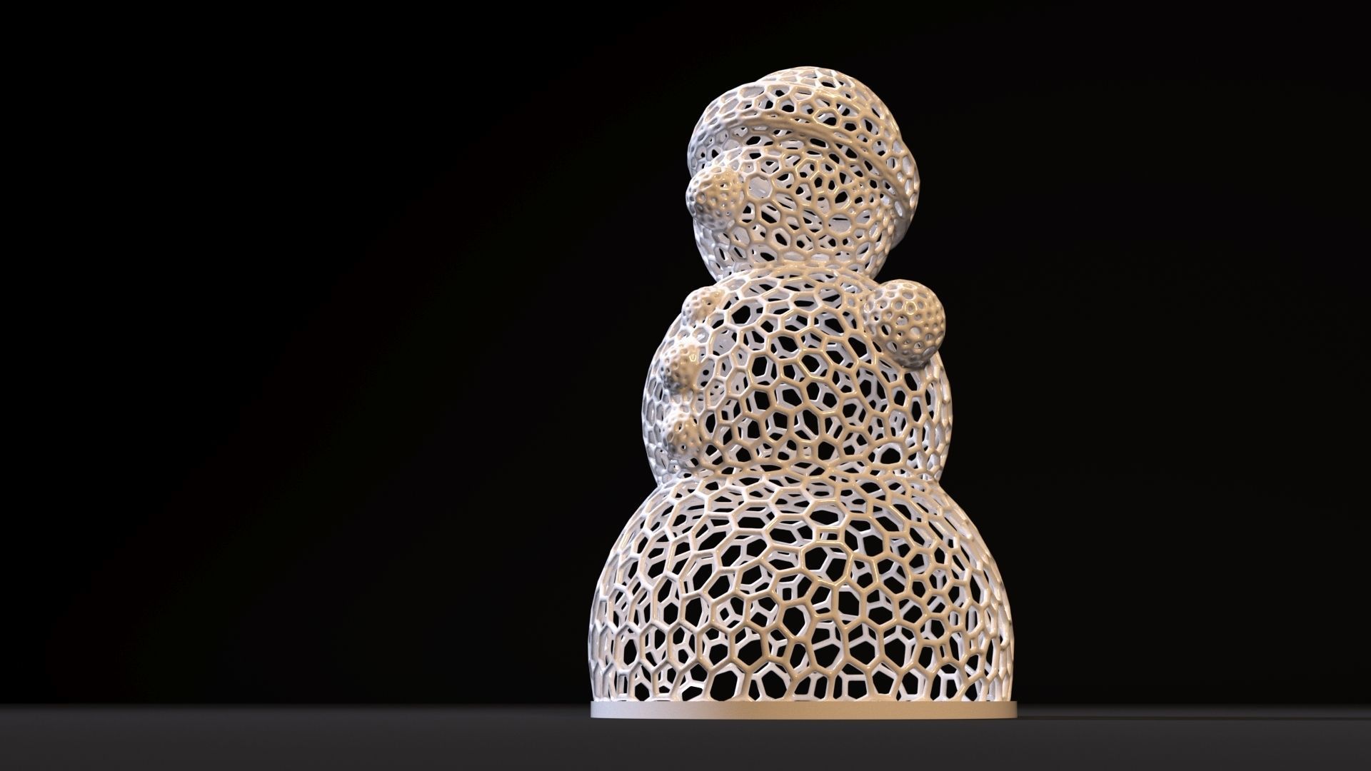 Snowman Voronoi 3D print model_6