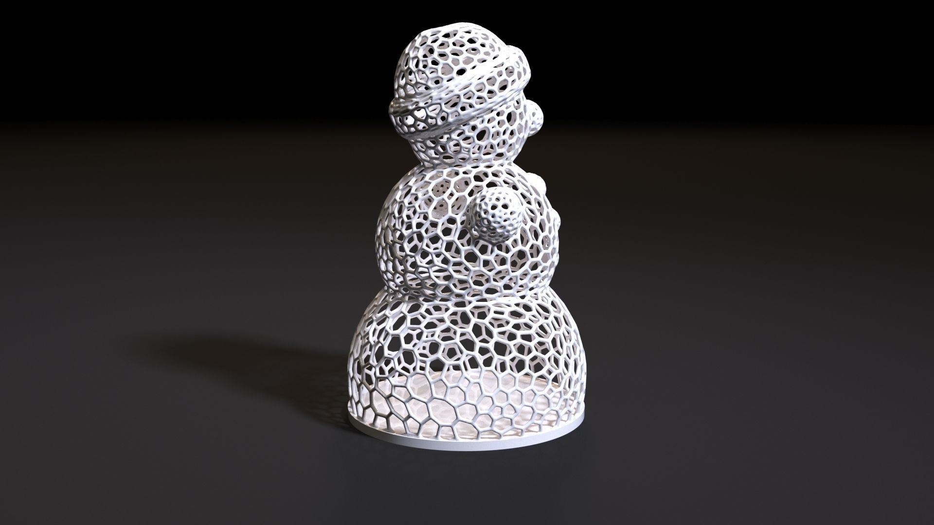 Snowman Voronoi 3D print model_3