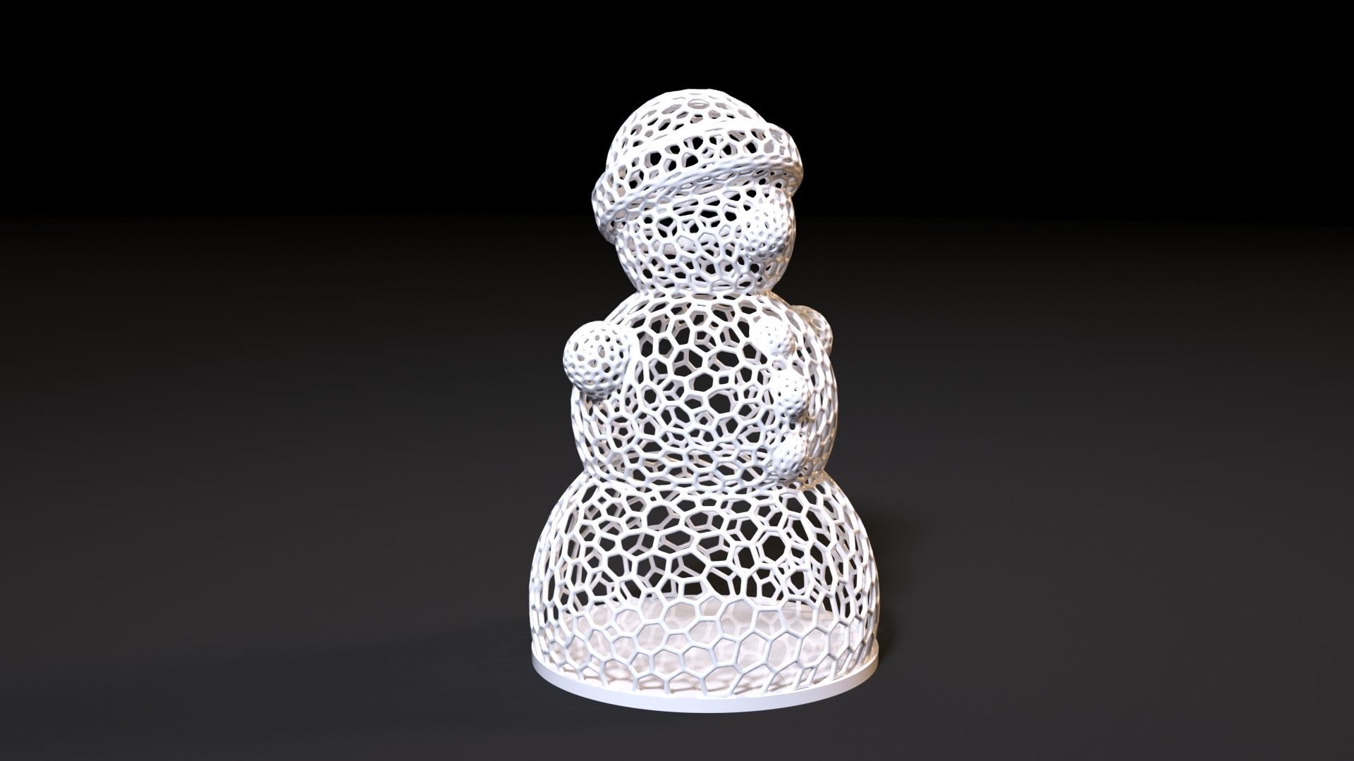 Snowman Voronoi 3D print model_2