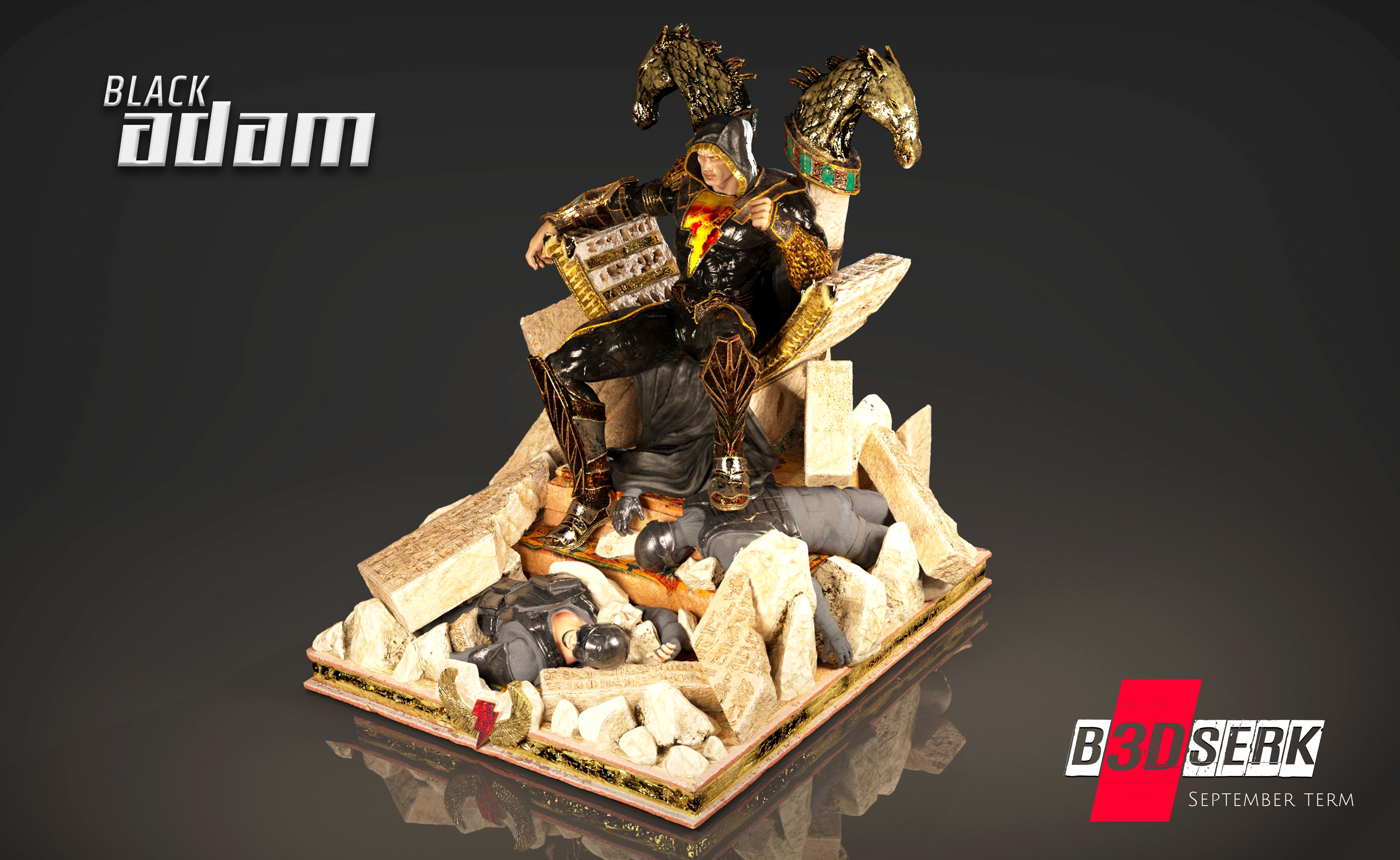 B3DSERK DC comics Black Adam Dwayne Johnson 3d Sculpture 3D print model_5