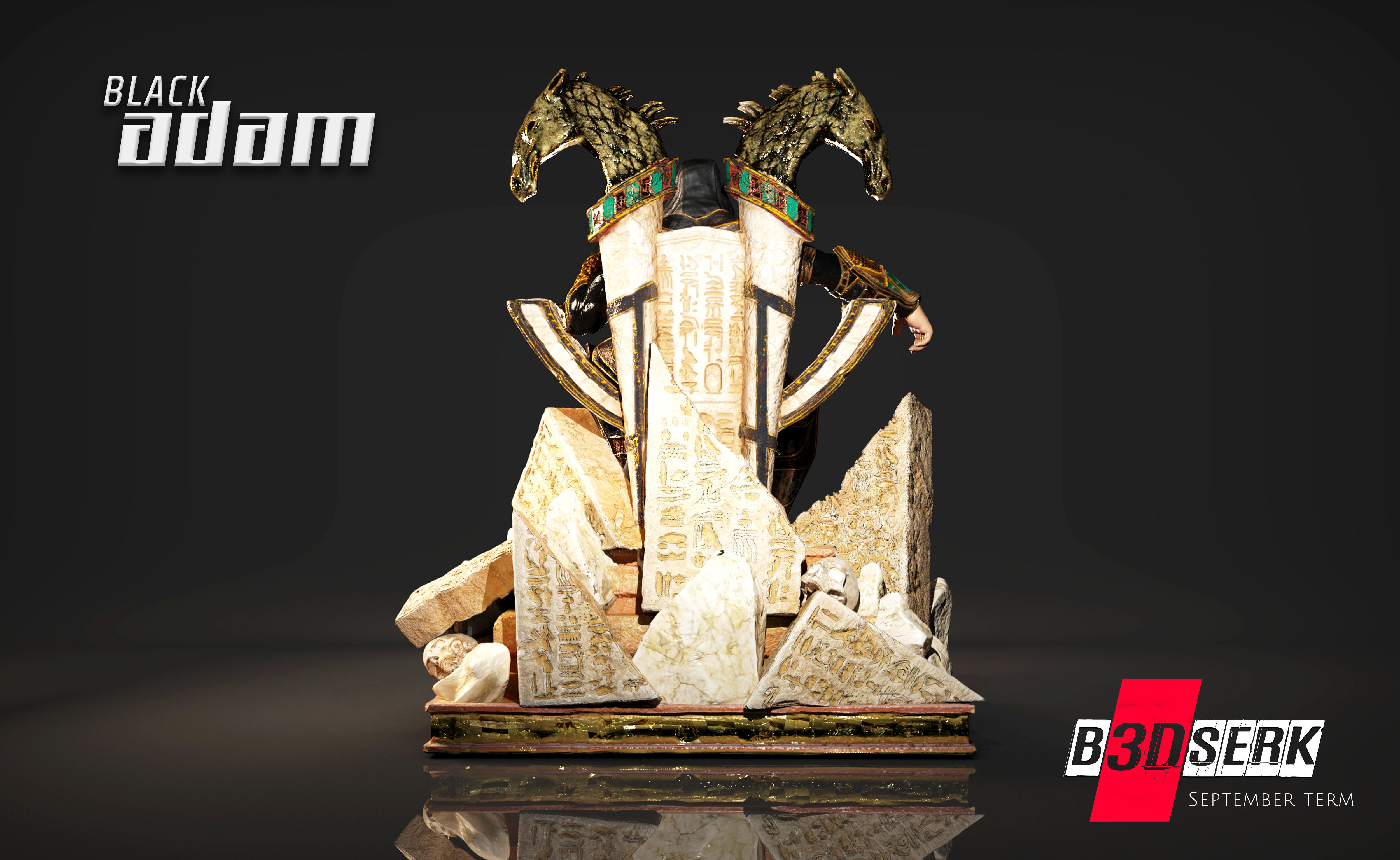 B3DSERK DC comics Black Adam Dwayne Johnson 3d Sculpture 3D print model_3