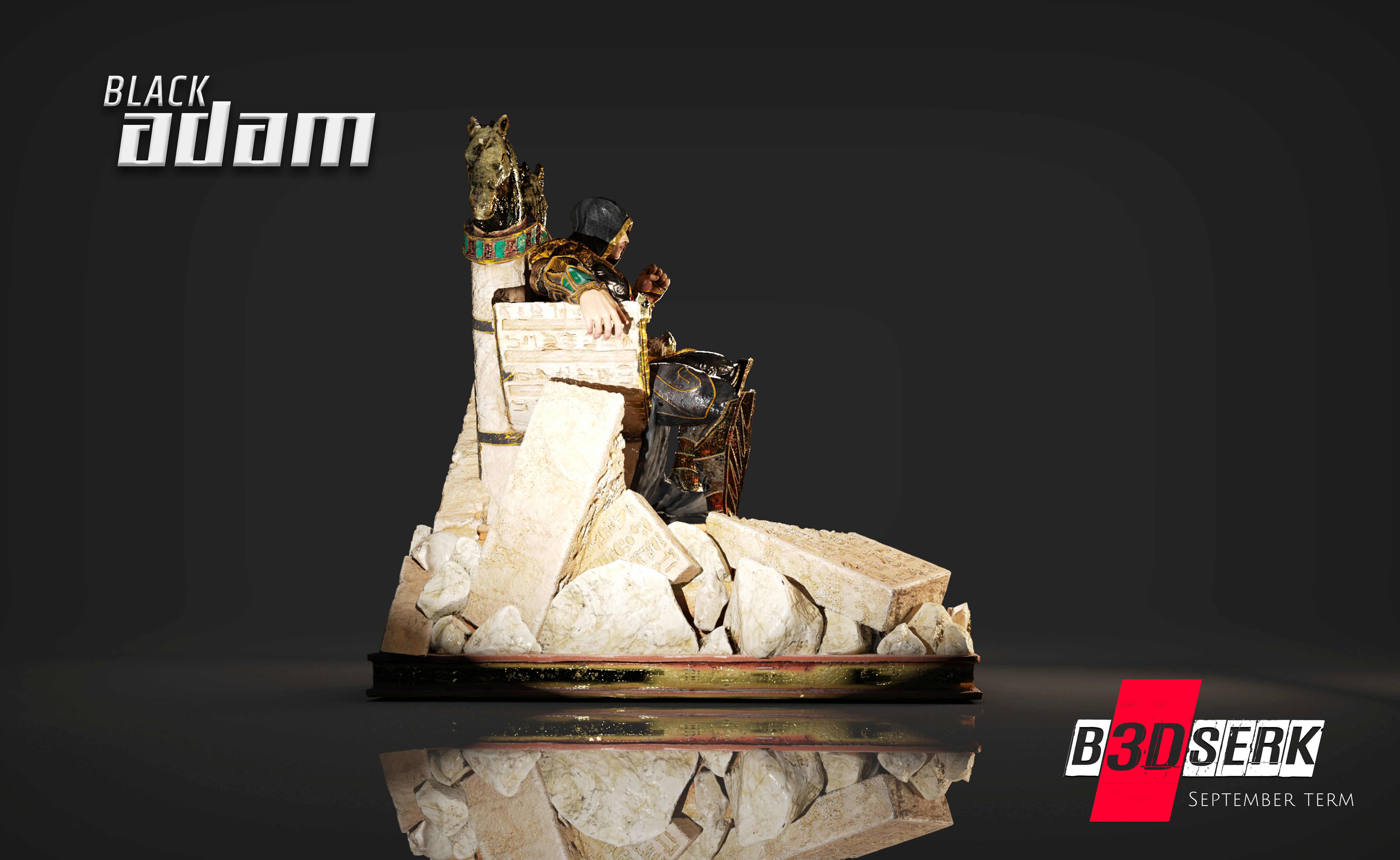 B3DSERK DC comics Black Adam Dwayne Johnson 3d Sculpture 3D print model_2