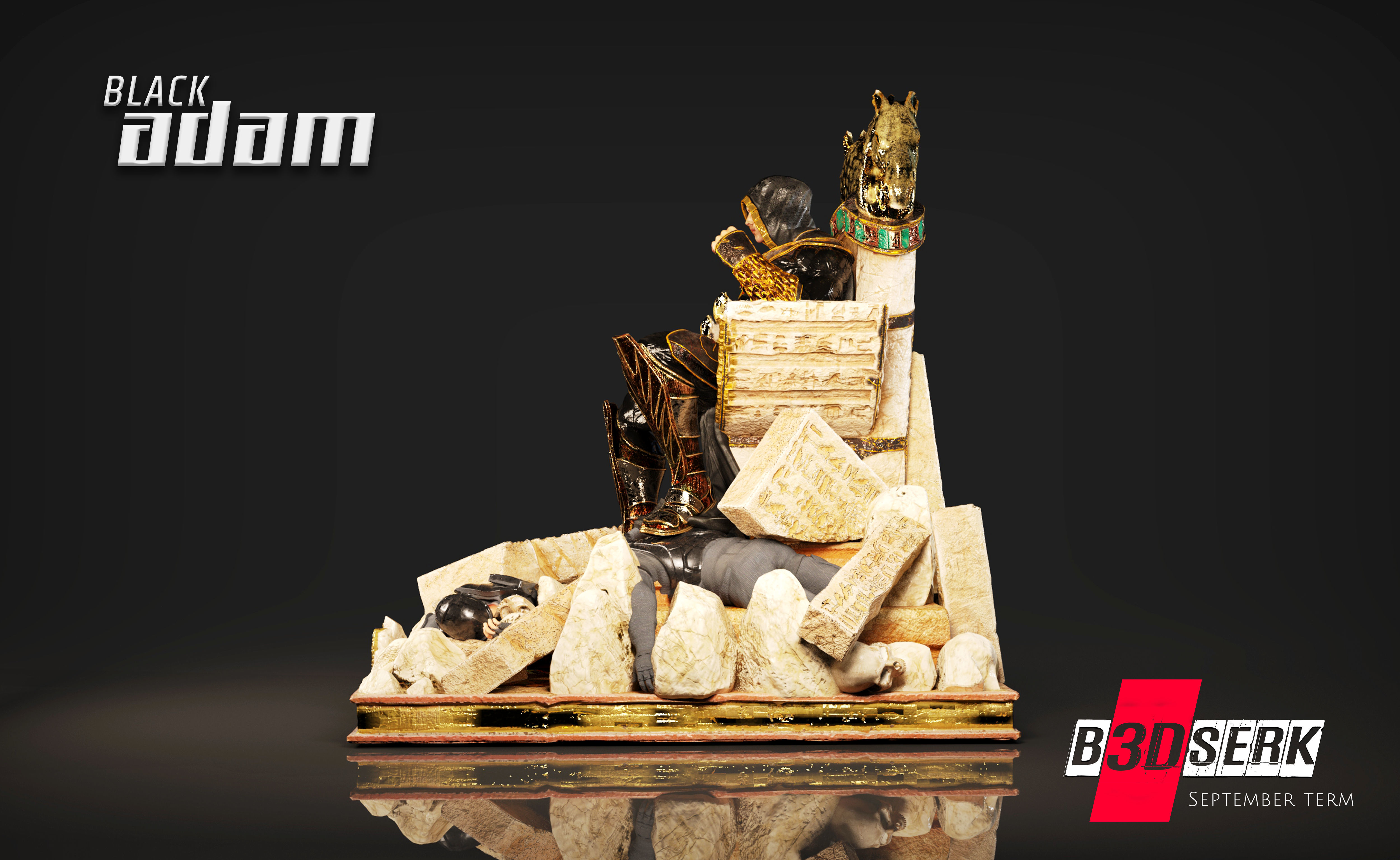 B3DSERK DC comics Black Adam Dwayne Johnson 3d Sculpture 3D print model_4