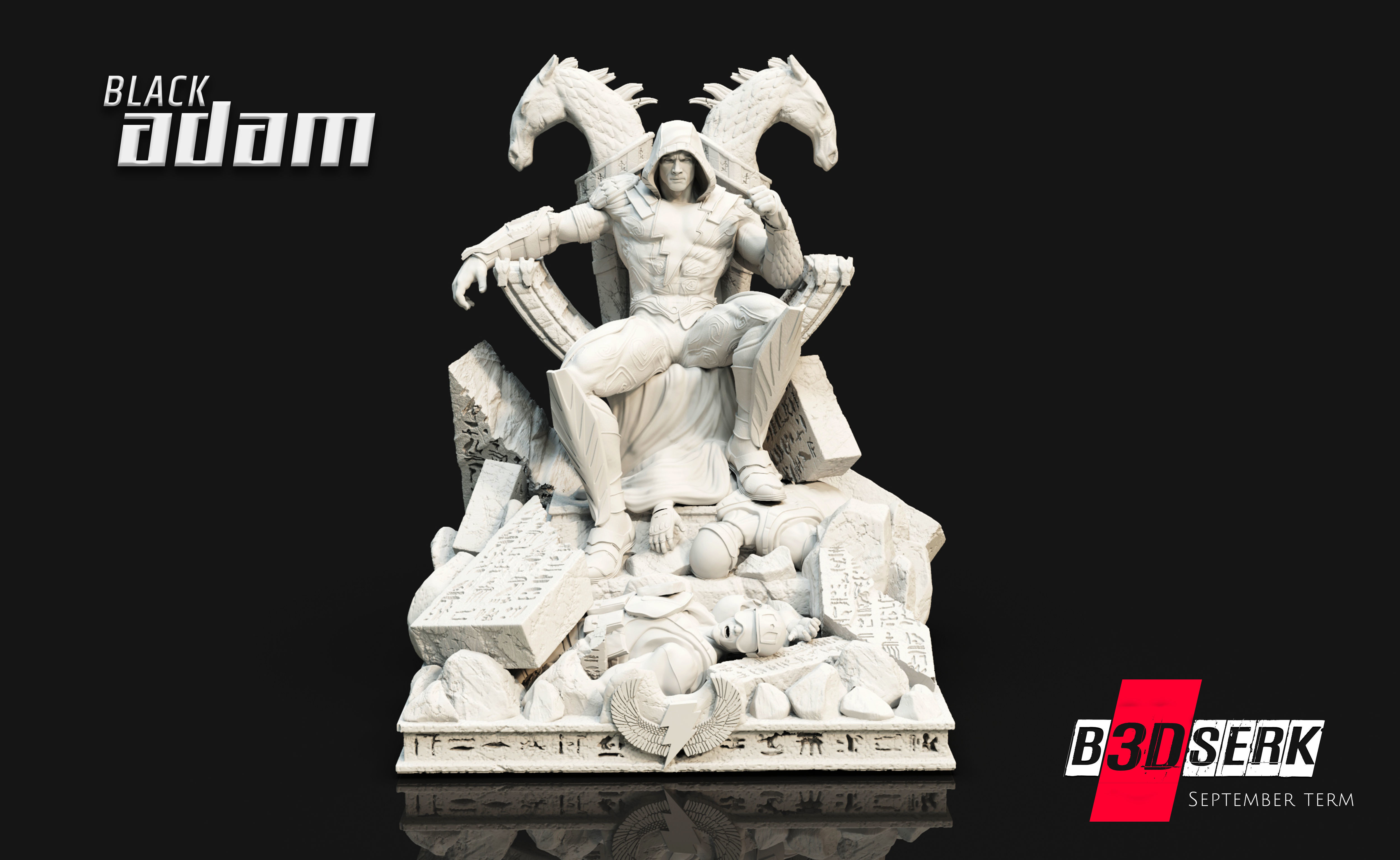 B3DSERK DC comics Black Adam Dwayne Johnson 3d Sculpture 3D print model_6