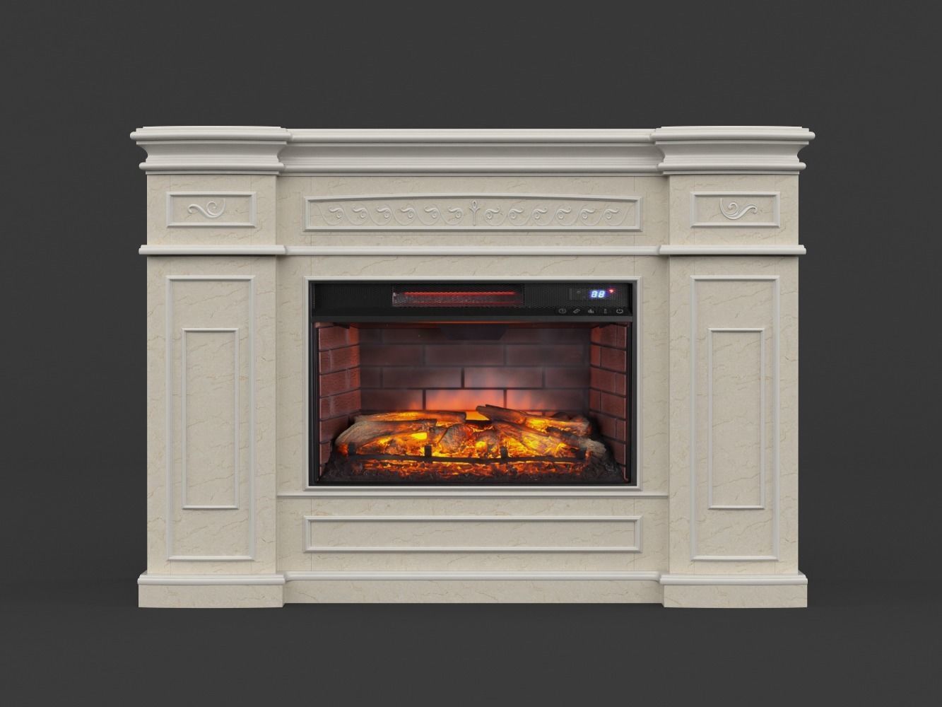 Electric Fireplace 3D model_1
