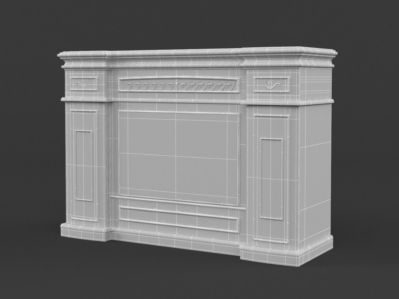 Electric Fireplace 3D model_6