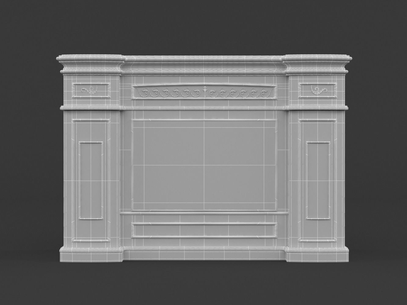 Electric Fireplace 3D model_5