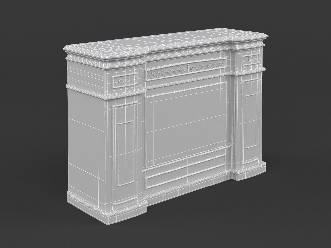 Electric Fireplace 3D model_9