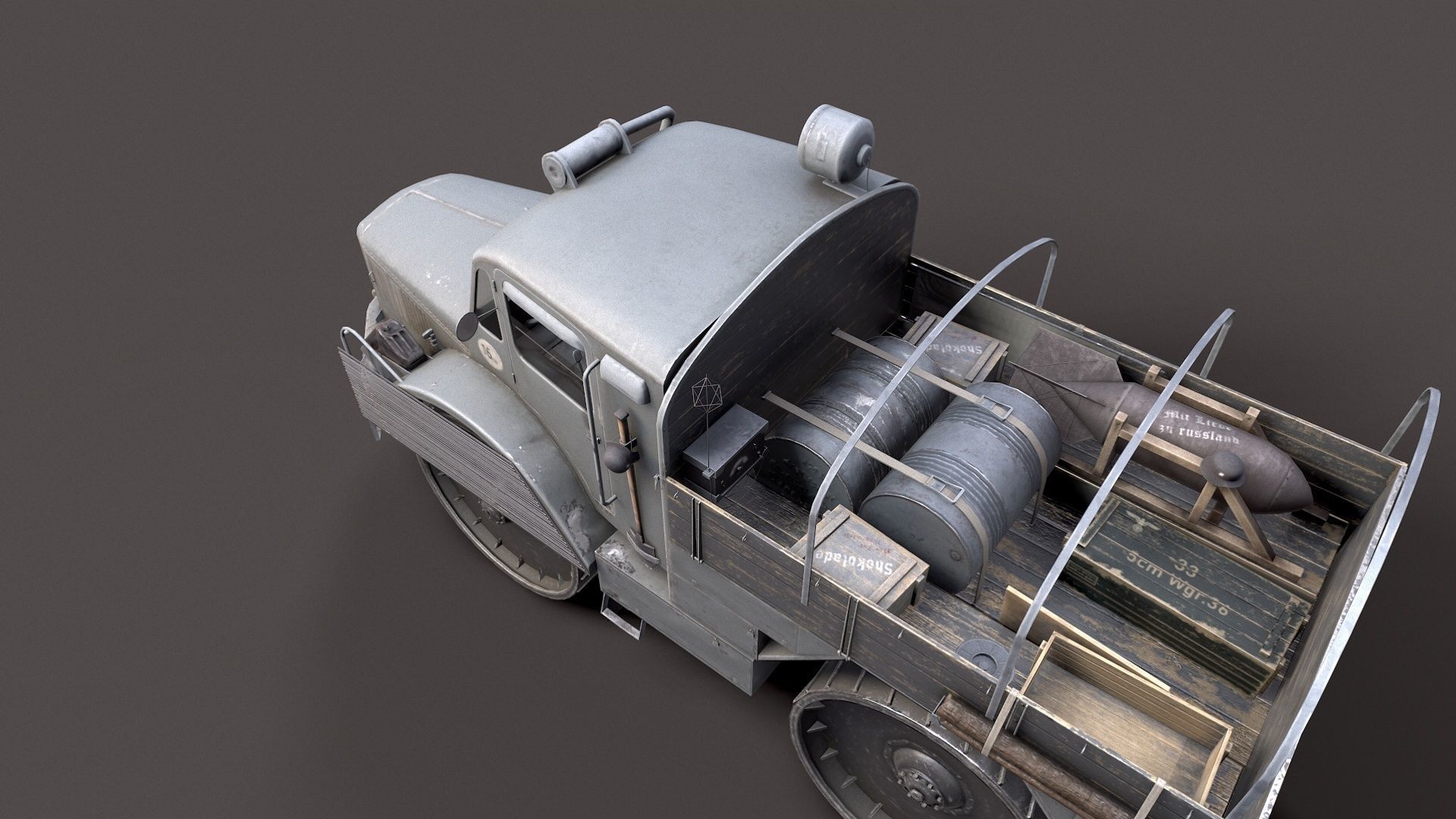 Skoda Radschlepper Ost  Low-poly 3D model_3