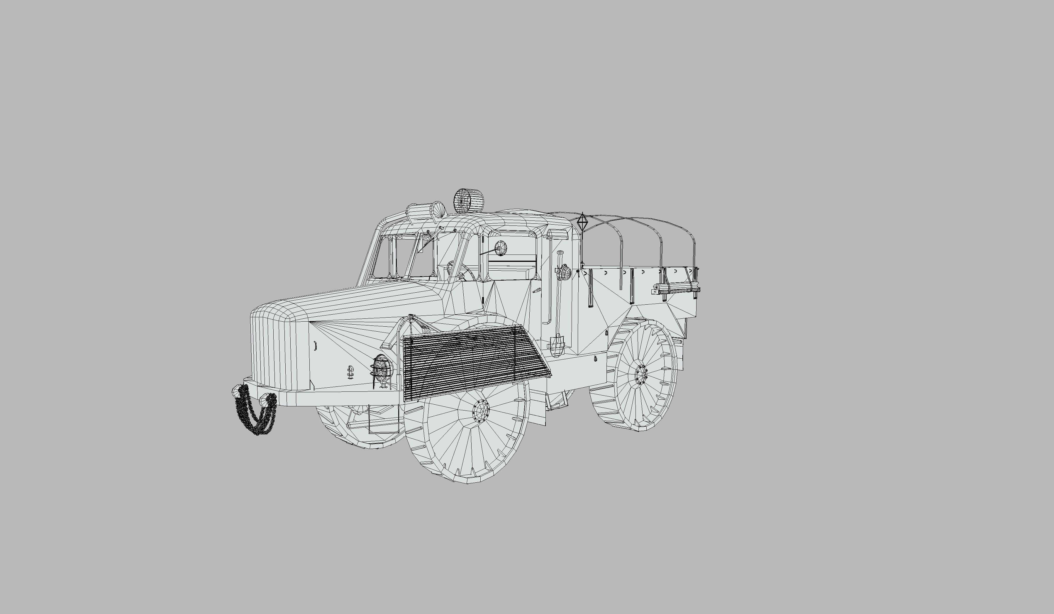 Skoda Radschlepper Ost  Low-poly 3D model_9