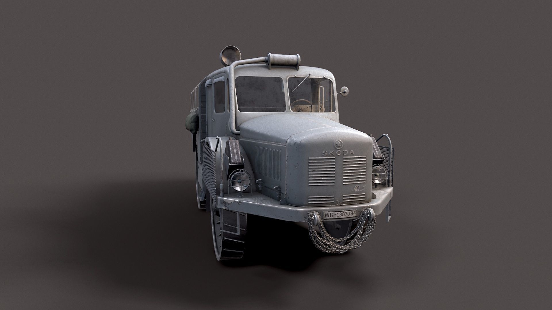 Skoda Radschlepper Ost  Low-poly 3D model_2