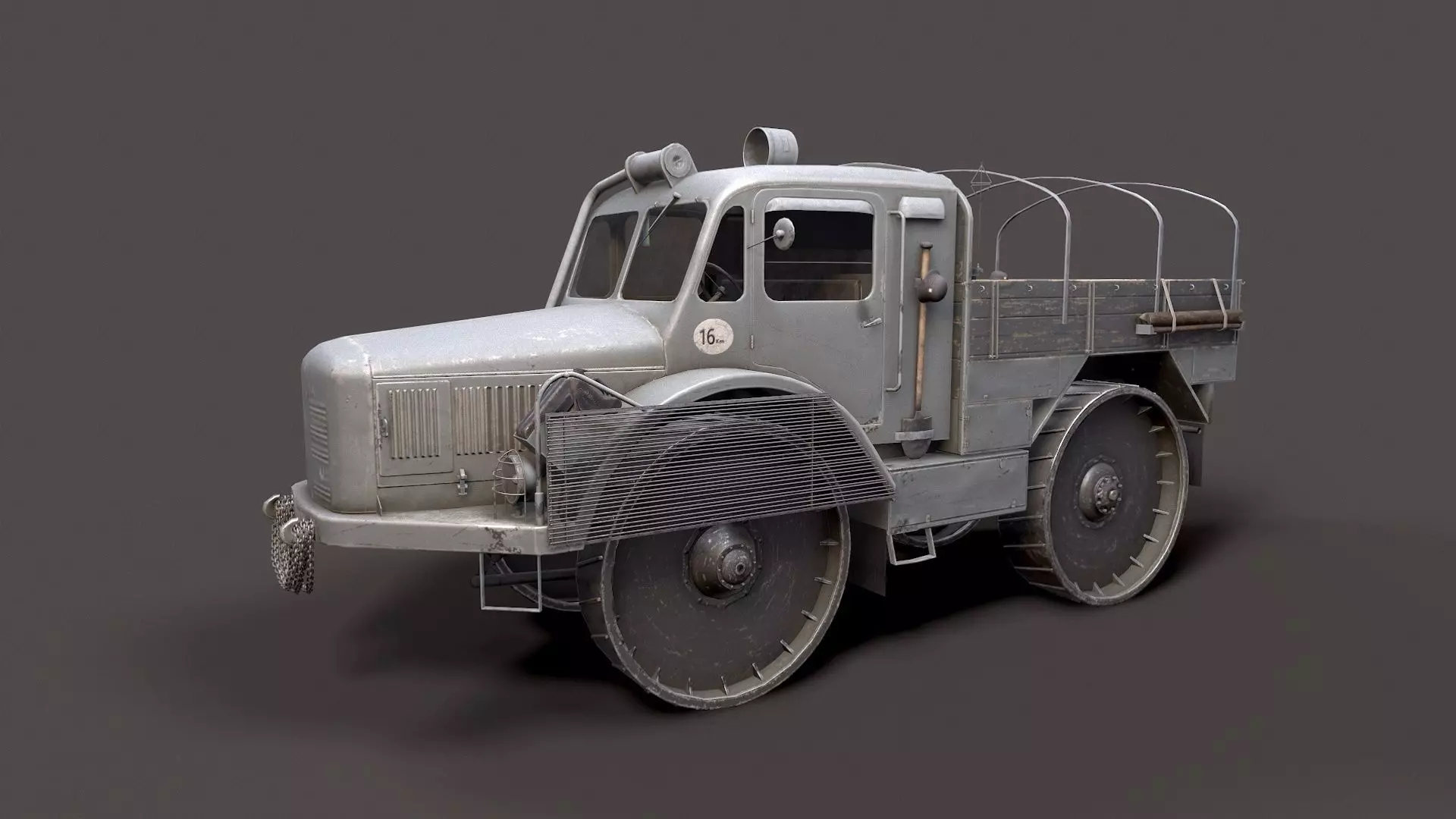 Skoda Radschlepper Ost  Low-poly 3D model_0