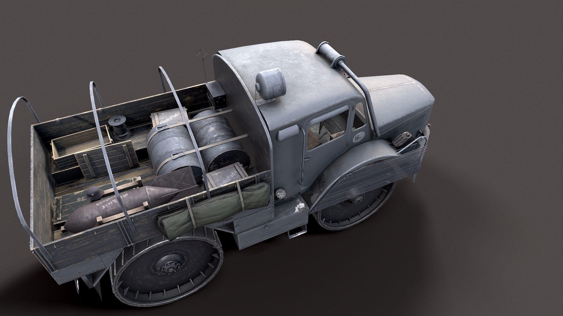 Skoda Radschlepper Ost  Low-poly 3D model_4