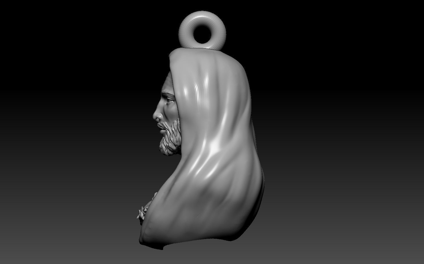Jesus god Head Pendant 3D print model  3D print model_3