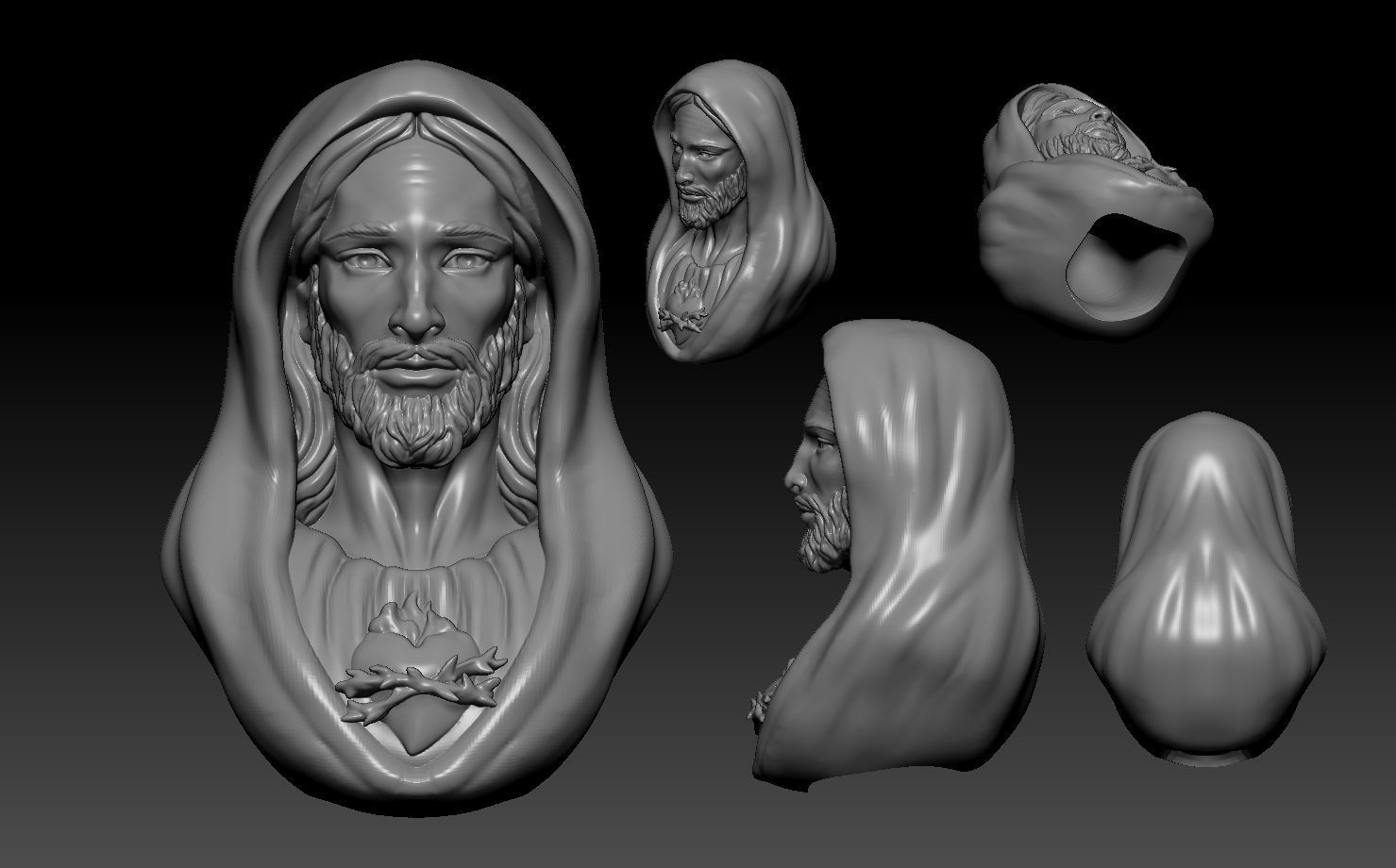 Jesus god Head Pendant 3D print model  3D print model_1