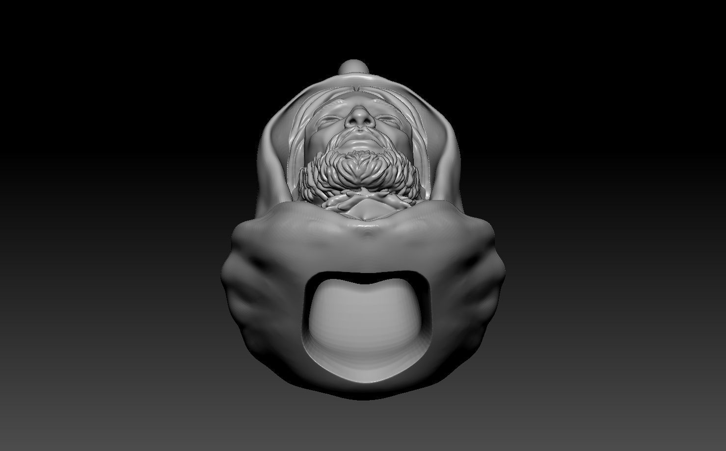 Jesus god Head Pendant 3D print model  3D print model_7