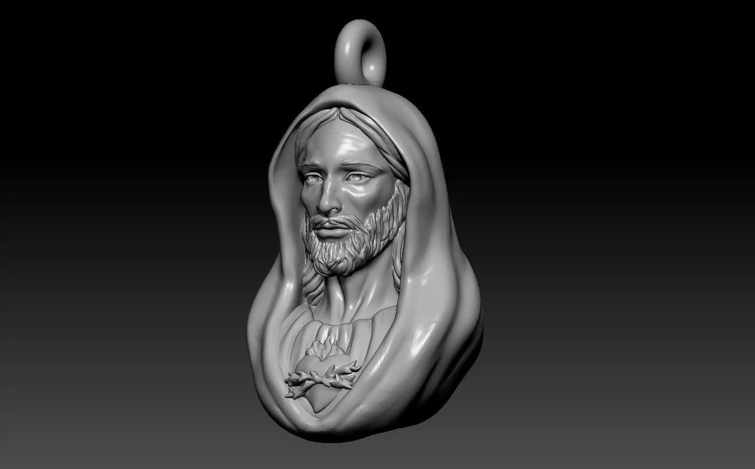 Jesus god Head Pendant 3D print model  3D print model_0