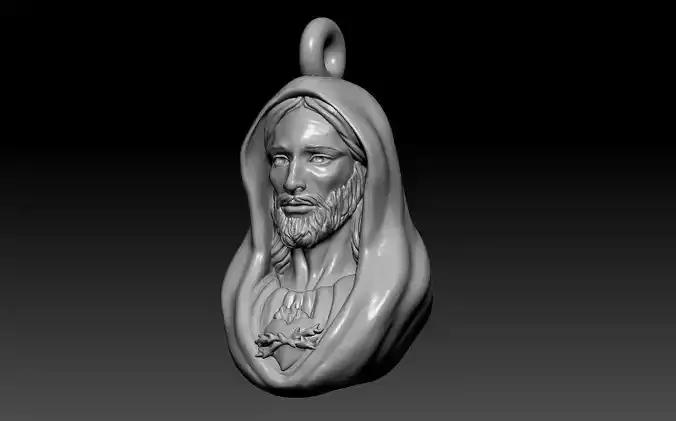 Jesus god Head Pendant 3D print model  3D print model
