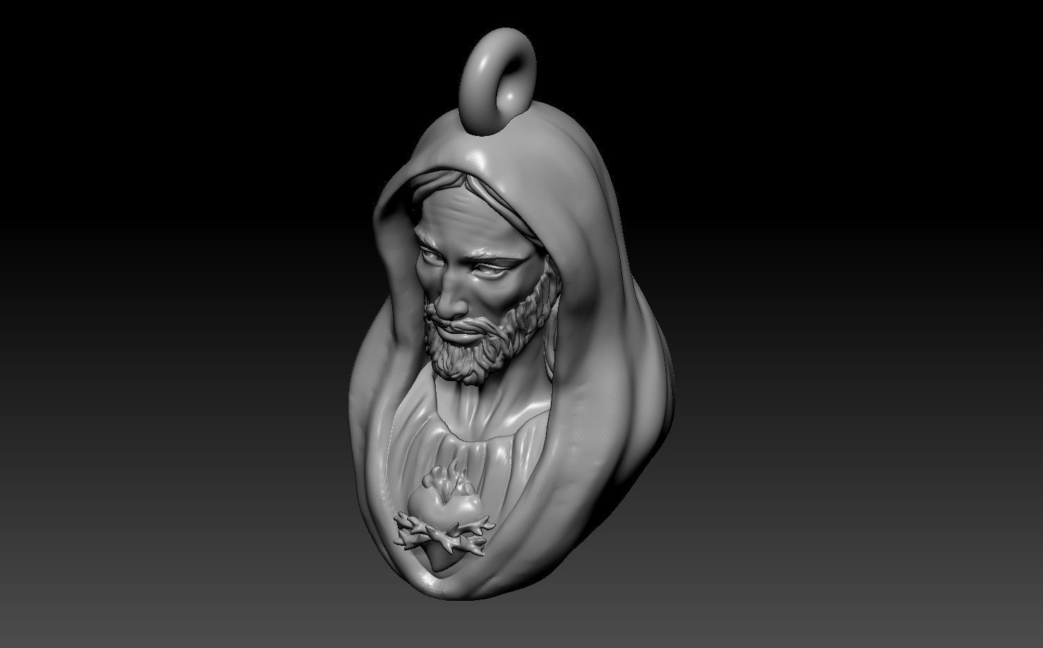Jesus god Head Pendant 3D print model  3D print model_5