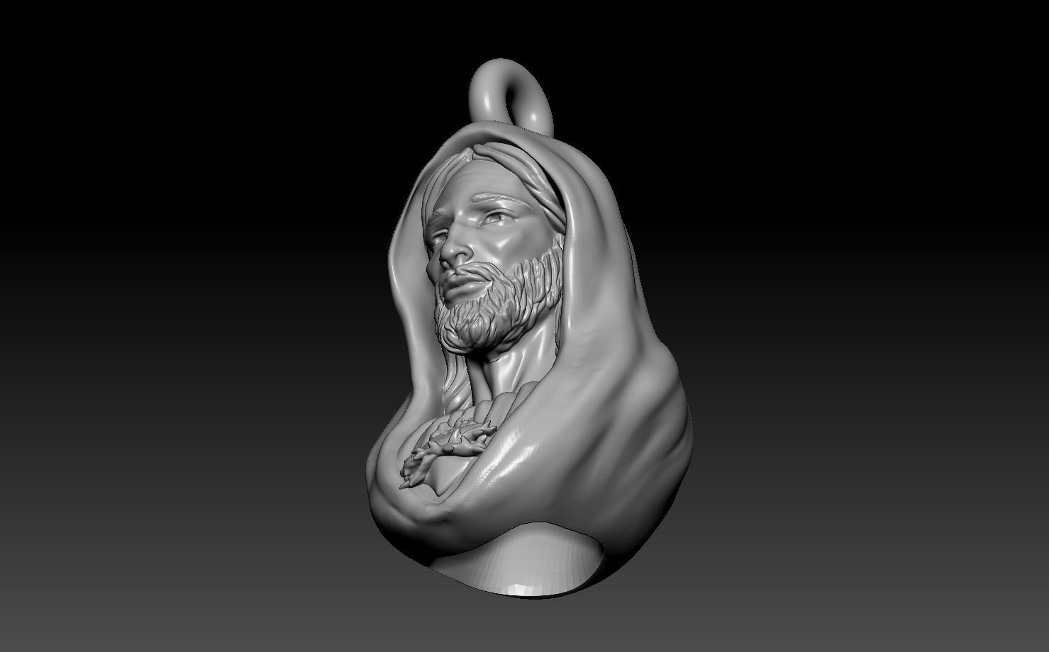 Jesus god Head Pendant 3D print model  3D print model_6