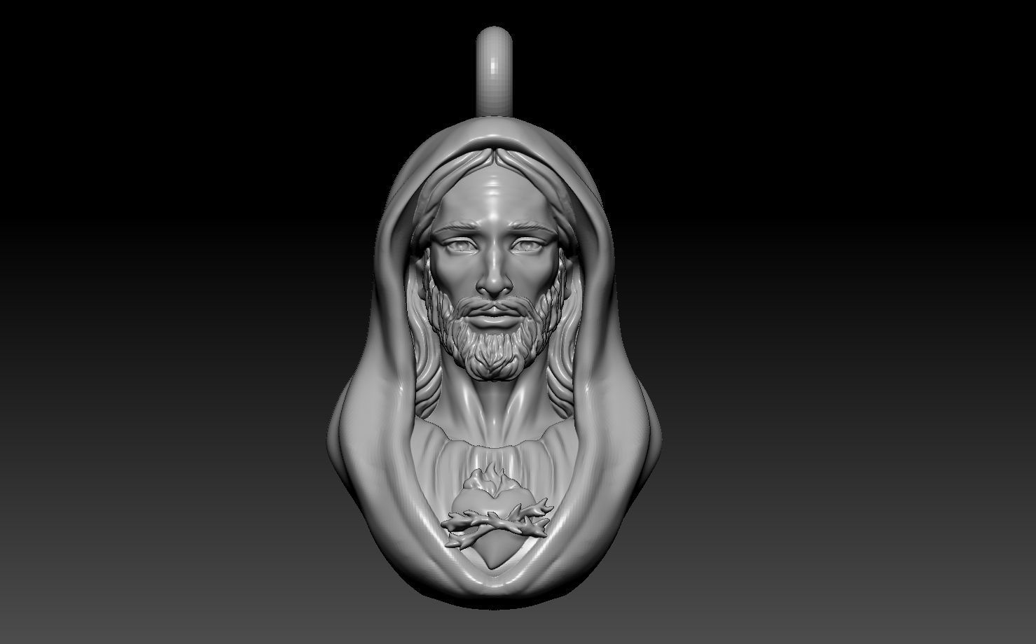 Jesus god Head Pendant 3D print model  3D print model_2
